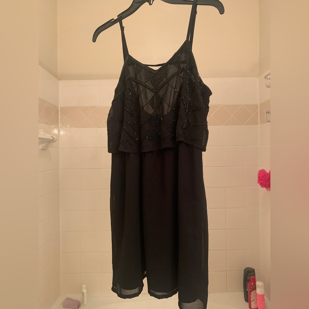 Forever 21 Black Beaded Dress Size M